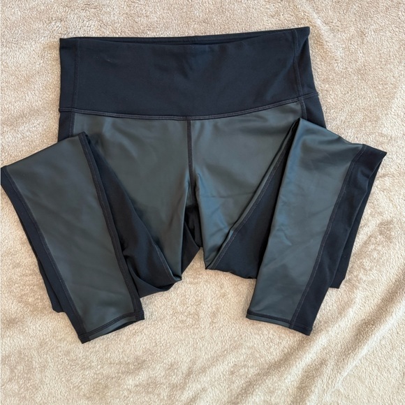 athleta Pants - ATHLETA Women’s Gleam Tight leggings Black small faux leather trendy sporty